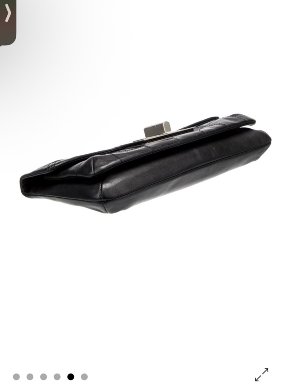 CHANEL Black Quilted Leather Clutch with Silver Turnlock - Picture 4 of 6